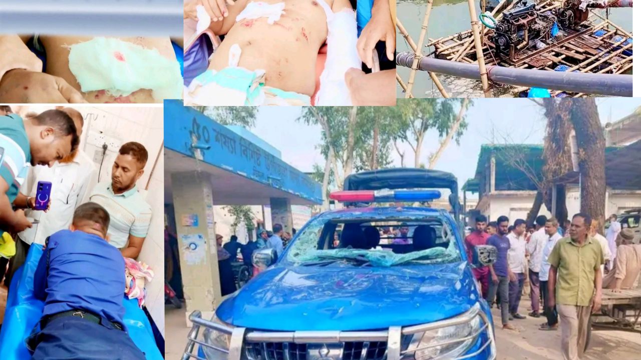 তিস্তায় অবৈধ পাথর উত্তোলন ঠেকাতে আহত ২০