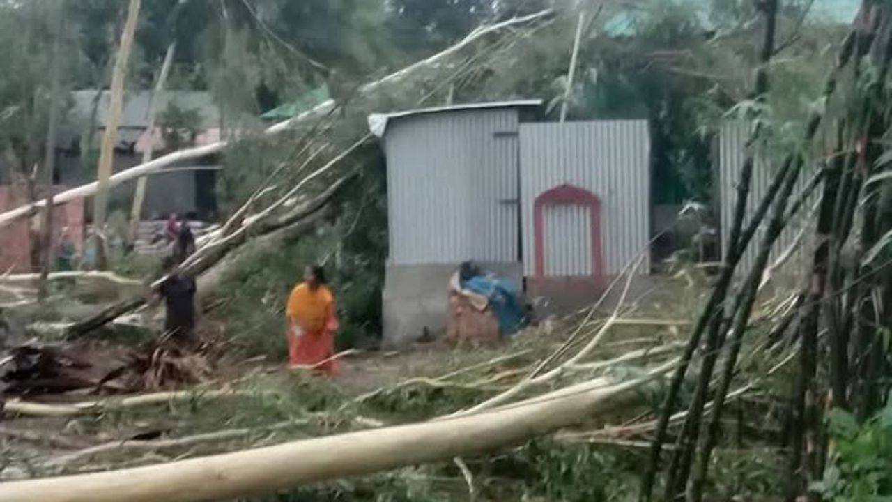 উল্লাপাড়ায় কালবৈশাখী ঝড়ের তাণ্ডবে গৃহবধূর মৃত্যু ও ব্যাপক ক্ষয়ক্ষতি